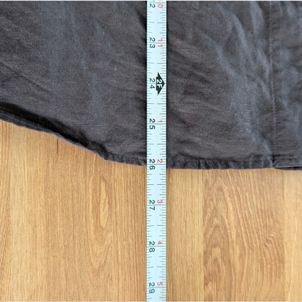 COS V-Neck Linen-Cotton Shirt Womens S Brown 3/4 Sleeve Button-up Relaxed - Picture 8 of 10